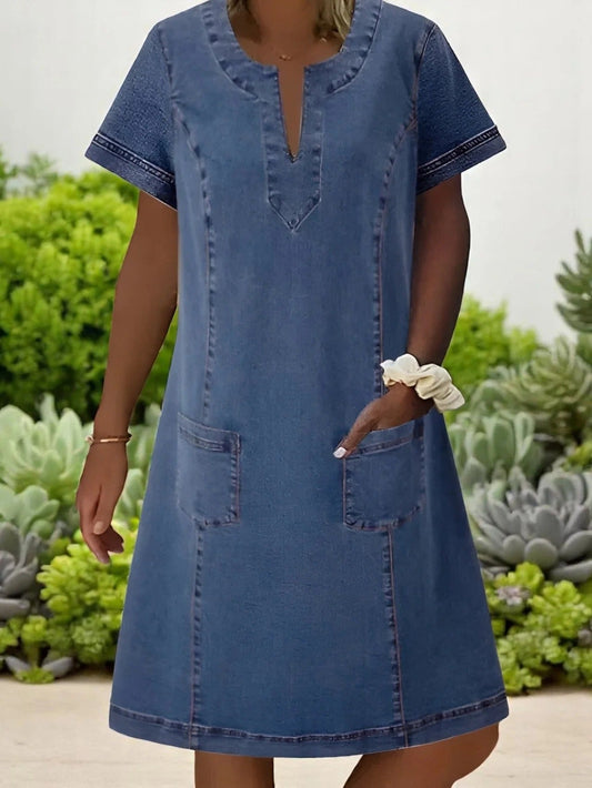 Jalia™ – Mjuk Denimklänning
