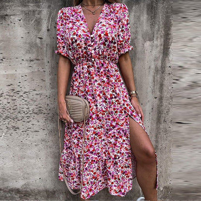 Gunnel™ – Elegant Blommig Klänning för Dam