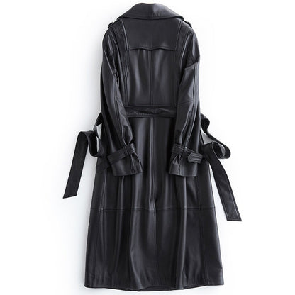 Maren™ - Läder Omslags Trenchcoat
