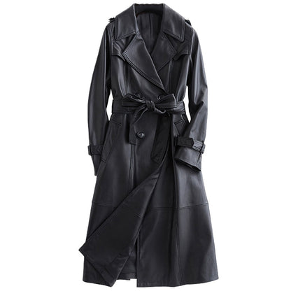 Maren™ - Läder Omslags Trenchcoat